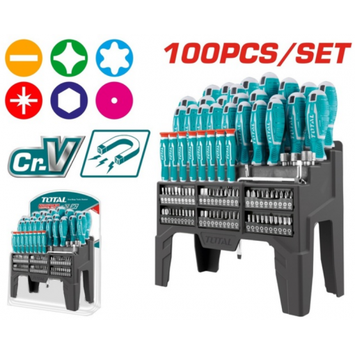 Set Destornilladores 100 Pzs Total Ergonómico