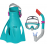 Set de buceo (aletas, máscara y tubo de buceo)