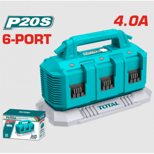 Cargador 20 Voltios De Bateria Rapido Industrial 6 Puertos