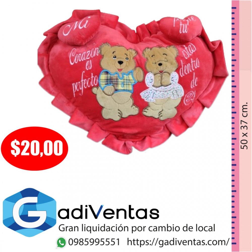 PELUCHE CORAZÓN DE OSITOS