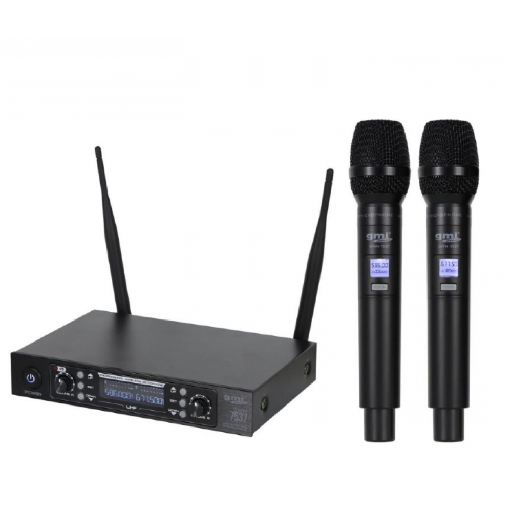 MICROFONO INALAMBRICO MULTIFRECUENCIA UHF RECARGABLE GMI