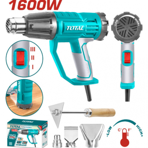 Pistola De Calor 1600w Marca Total Con Accesorios