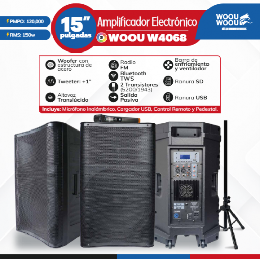 PARLANTE DE 15 PULGADAS 120.000 WATTS