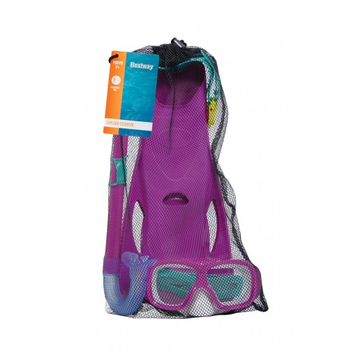 Set Buceo de Máscara, Snorkel, Aletas Rosa Bestway
