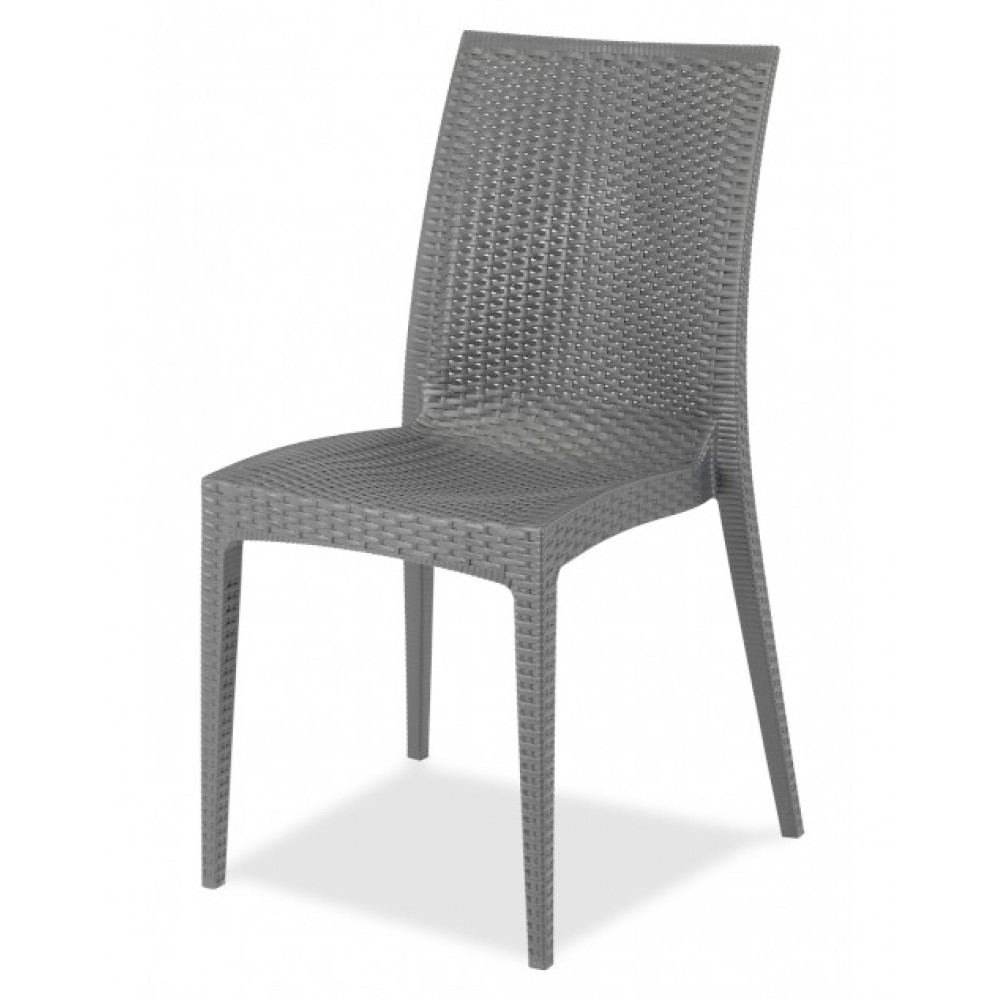 Silla Ratán Sin Brazo color gris