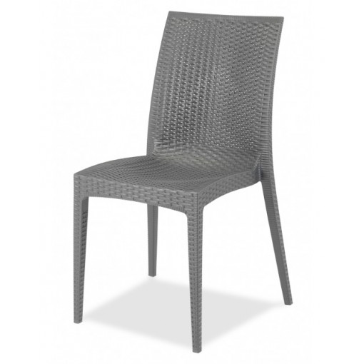 Silla Ratán Sin Brazo color gris