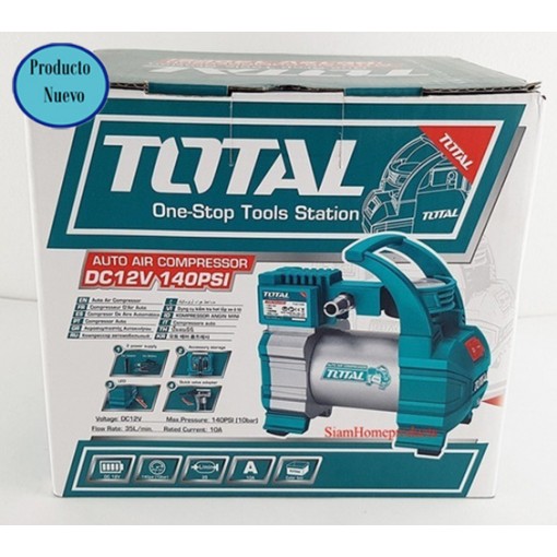 Compresor De Aire Mini Portátil Total Ttac1406 12v Turquesa