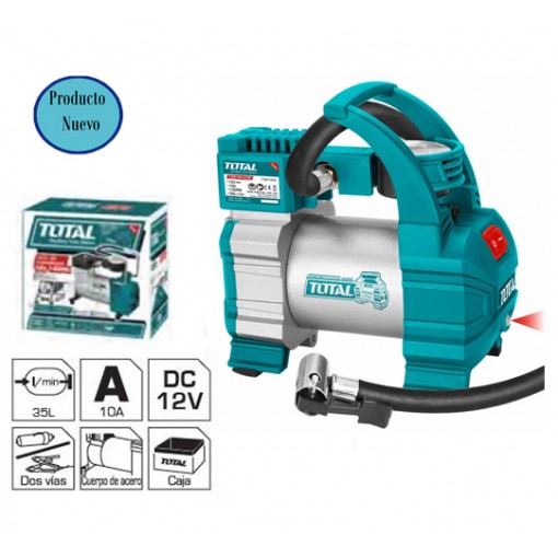 Compresor De Aire Mini Portátil Total Ttac1406 12v Turquesa
