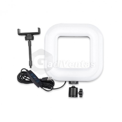Cuadrado De Luz Led, Con Tripode 18 Cm, Aro De Luz