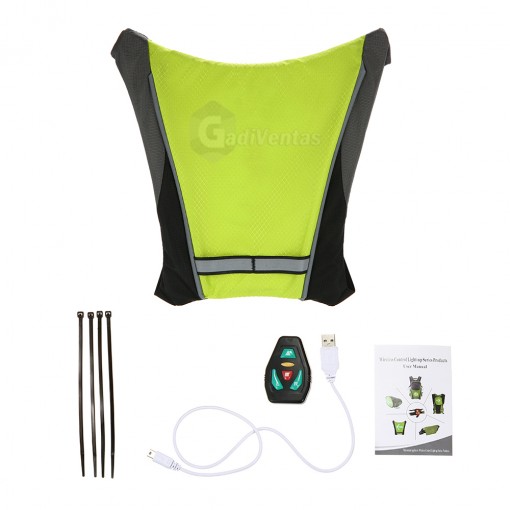 Chaleco De Ciclismo Con Luces Led Con Mando Inalambrico