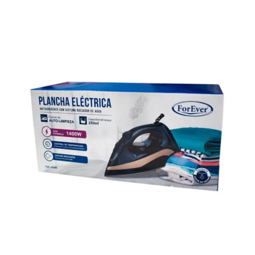 Plancha De Vapor Forever Negra Y Dorada Con Autolimpieza Negro Agregar a favoritos US$ 29