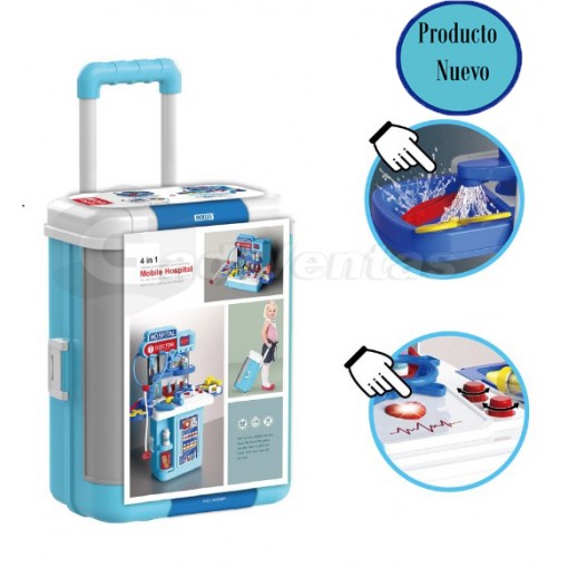 Set De Doctor Tipo Mesa Y Mochila Con Ruedas 4 En 1