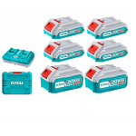 PACK DE BATERÍAS Y CARGADOR 7PCS KIT TOTAL UTOSLI230701 20V LITIO