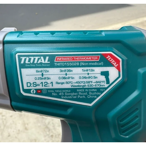 Termómetro Industrial Infrarojo Marca Total