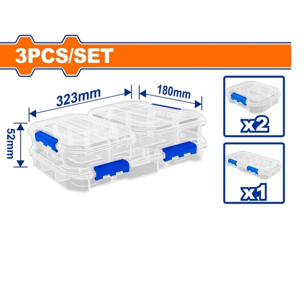 Juego De 3 Cajas Organizadoras De Plástico Transparente