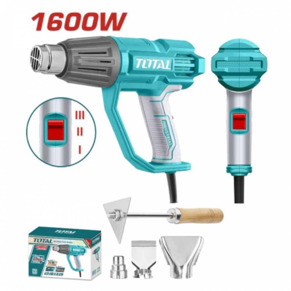 PISTOLA DE CALOR 1600W – 3 TEMPERATURAS C/BOQUILLAS (TOTAL)