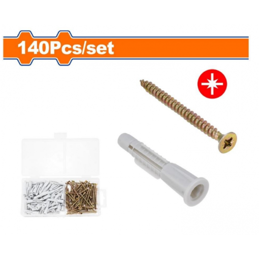 TACOS FICHER Y TORNILLOS 70 PARES 6X36 mm y 4 x 50mm