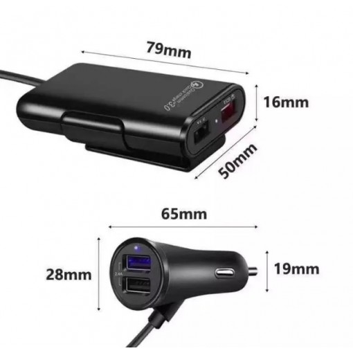 Cargador USB para automóvil de alta calidad, Cargador rápido para teléfono móvil USB 8A