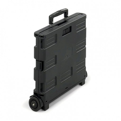 Carrito de compras plegable portátil, caja de almacenamiento para coche, ruedas de plástico.