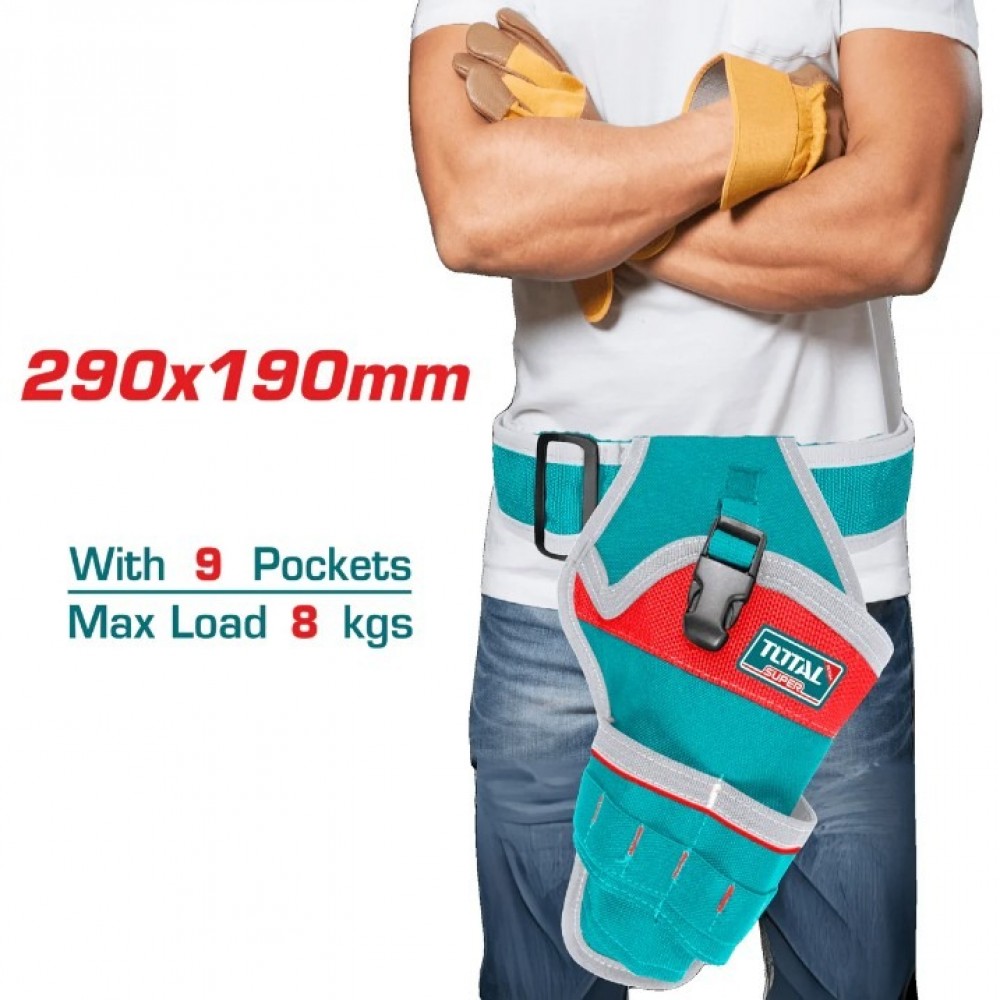 PORTA HERRAMIENTA DE 9 BOLSILLOS CAPACIDAD MAXIMA 8KG TOTAL