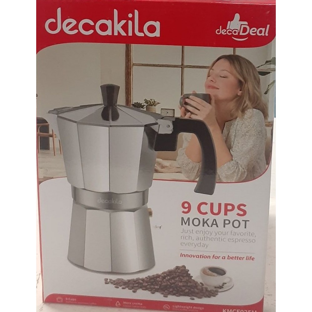 CAFETERA MOKA DECAKILA 9 TAZAS 450 ML TIPO ITALIANA