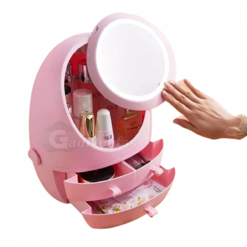 Cosmetiquero Plastico Con Espejo