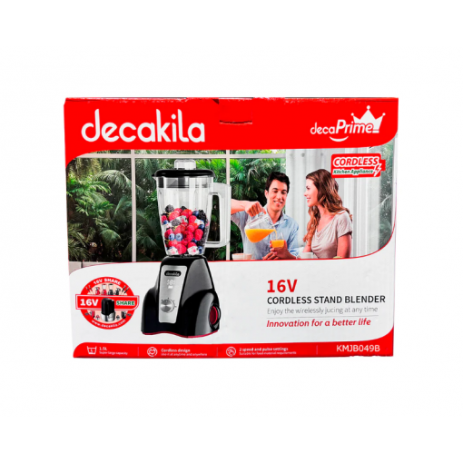 Licuadora Inalámbrica Gris 1.5L 300W 16V 2 Velocidades. Batería Y Cargador Por