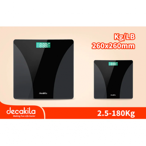 Balanza De Baño Corporal 180 Kg Vidrio Decakila