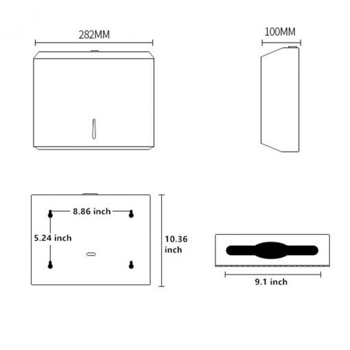 Dispensador De Toallas En Z , Acero Inoxidable De Grado 304