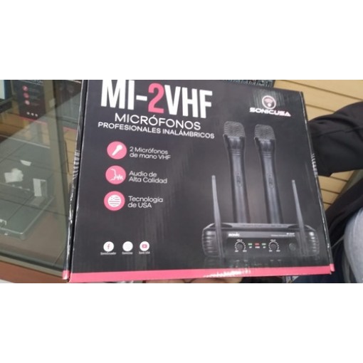 Micrófonos Dobles Inalámbricos Marca Sonic Modelo Mi-2vhf