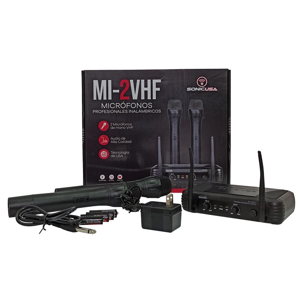 Micrófonos Dobles Inalámbricos Marca Sonic Modelo Mi-2vhf