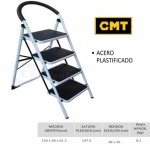 Escalera Con Soporte Ovalado, Pleglable De Aluminio 4 Pisos