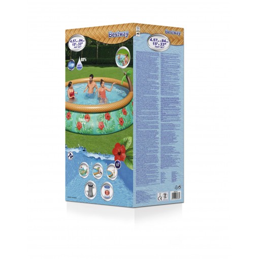 Piscina Inflable Bestway 4.57mx Los 84cm Con Bomba Y Filtro