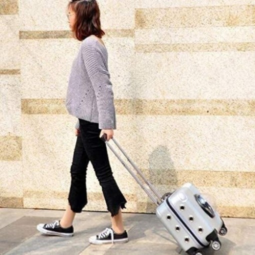 Maleta De Trasporte De Mascotas Con Ruedas Con Asa Telescopica
