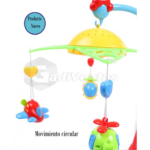 Móvil De Bebé Con Luz Y Sonidos, Divertidos Colores.