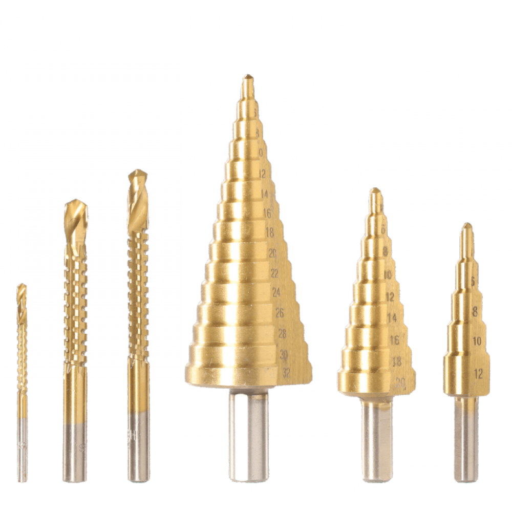 Set De Brocas Escalonadas De Titanio