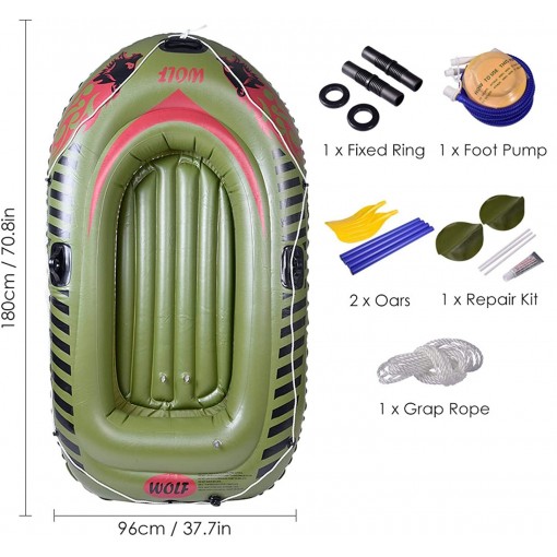 Bote Inflable Para 2 Personas Con Dos Remos Y Bomba De Pie