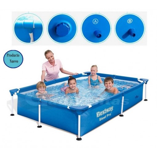 Piscina Steel Pro De 2.21m Largo X 1.50 Ancho X 43cm Alto
