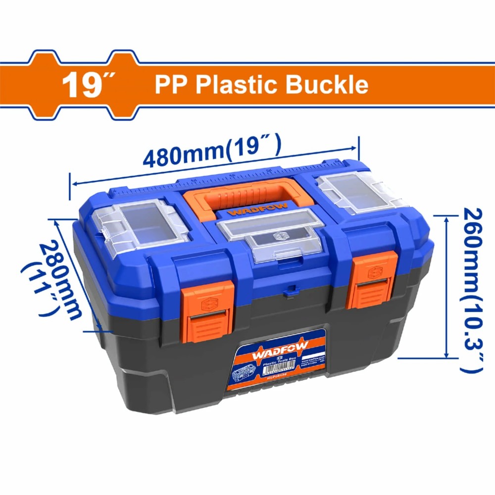 Caja de herramientas de plástico de 19'' WADFOW