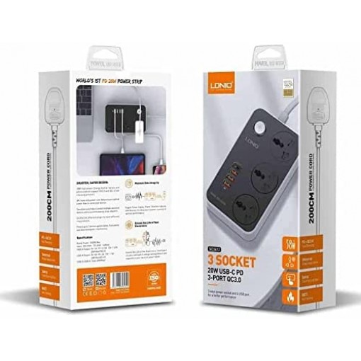 Cable de alimentación y cargador con 3 puertos de alimentación y 3 puertos USB 3.0 de carga rápida $26  · Disponibles
