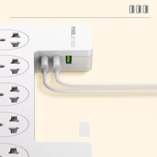  Regleta Universal SC5309 con 5 salidas y 3 puertos USB