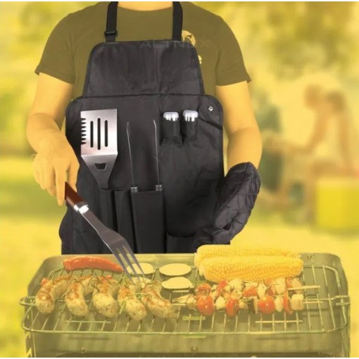 Set Parrillero Con Pinza Guante Barbacoa
