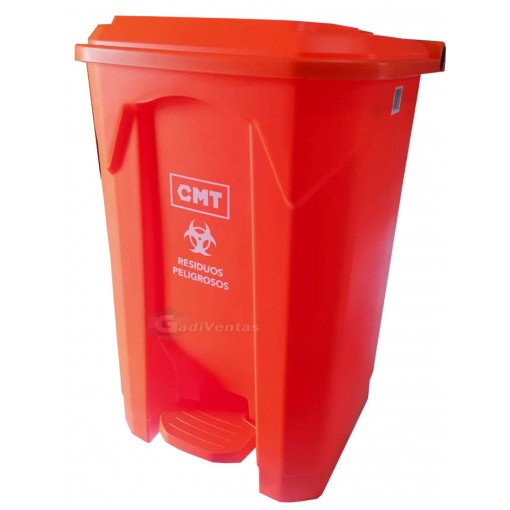 Tacho Basura Con Pedal Y Tapa 50 Litros Marca Cmt