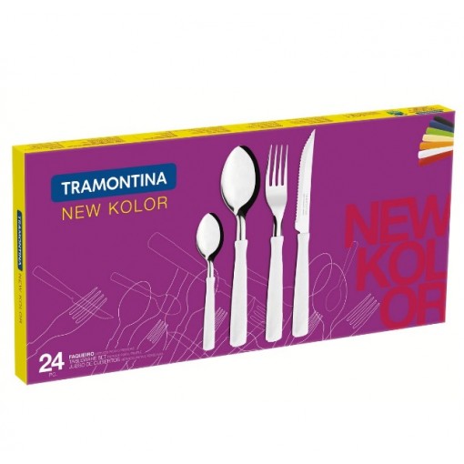 Juego De Cubiertos Tramontina De Acero Inoxidable 24 Piezas