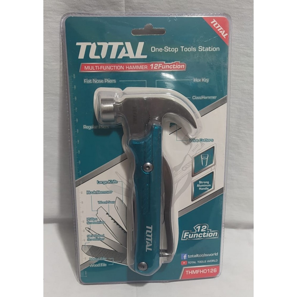 Martillo Multifuncion Plegable Total 12 En 1 C/estuche