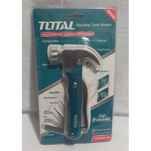 Martillo Multifuncion Plegable Total 12 En 1 C/estuche